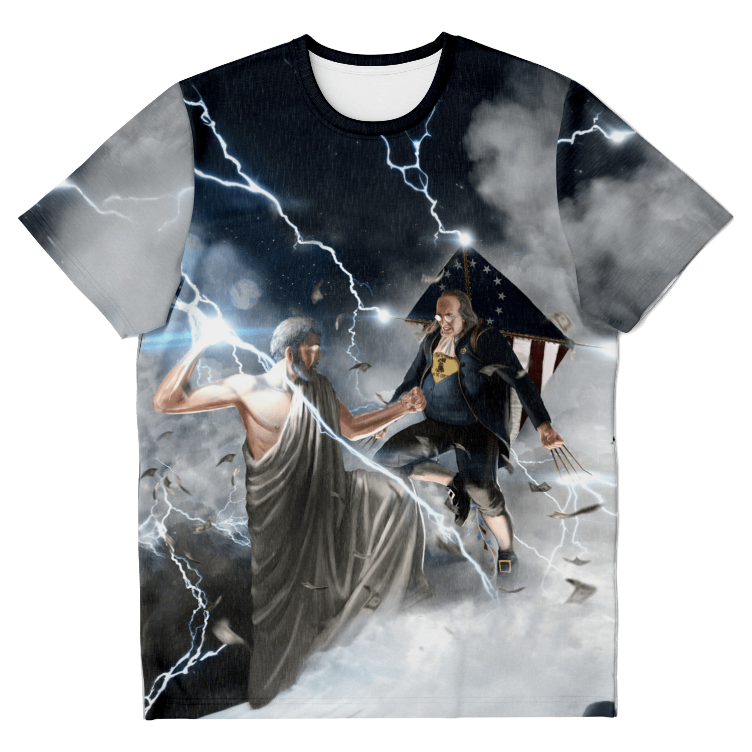Ben Franklin vs. Zeus - All Over Print Shirt