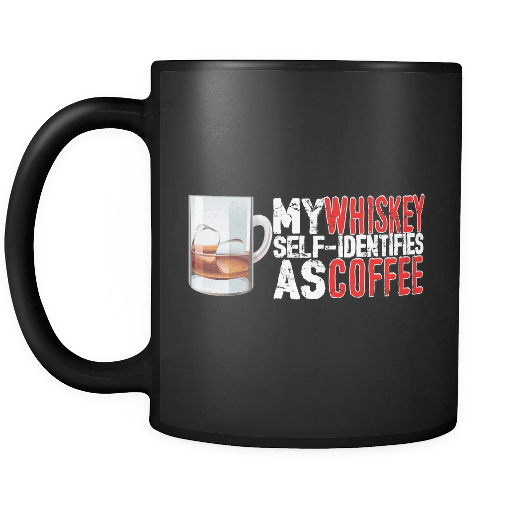 Whiskey Identifies as Coffee Mug BLACK