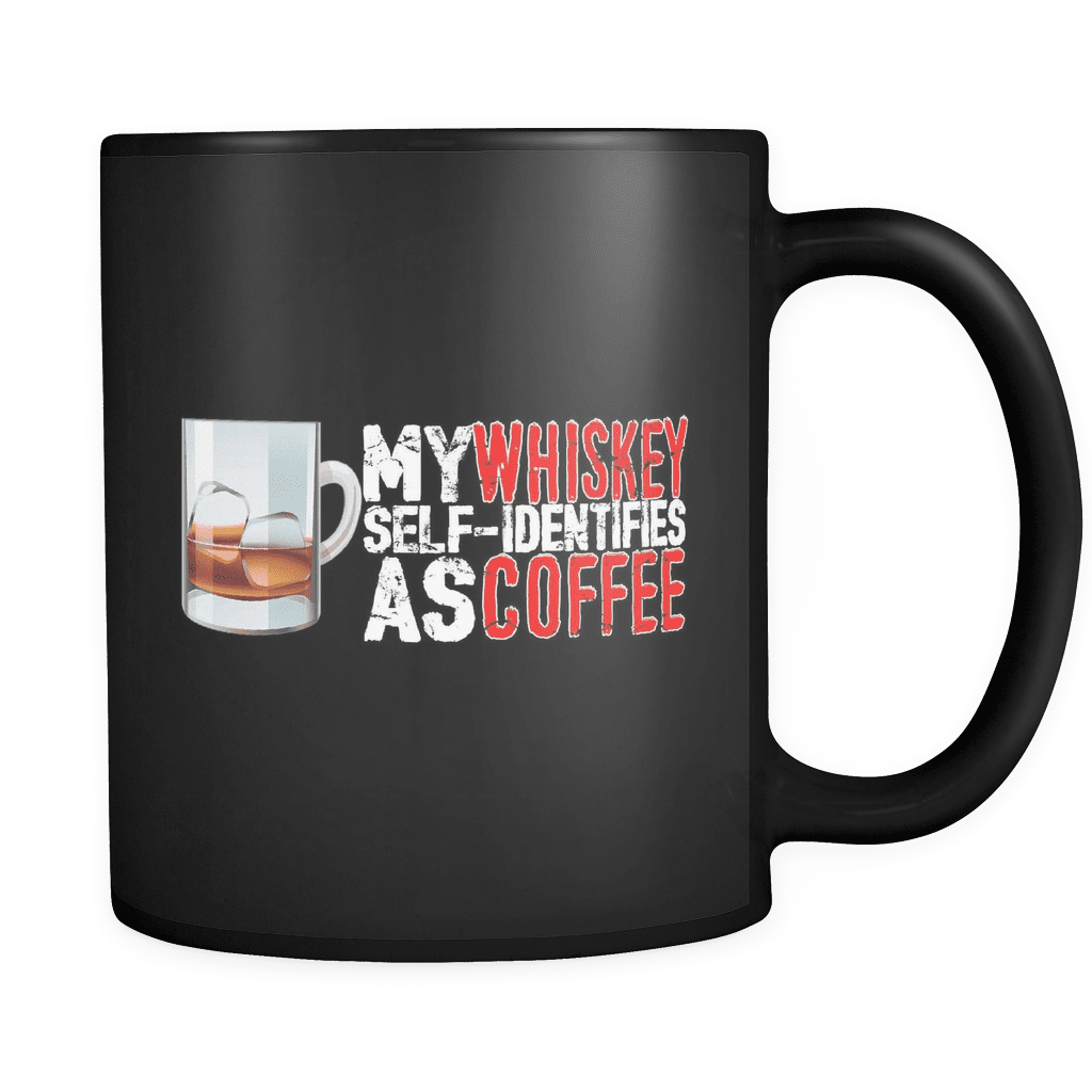 Whiskey Identifies as Coffee Mug BLACK
