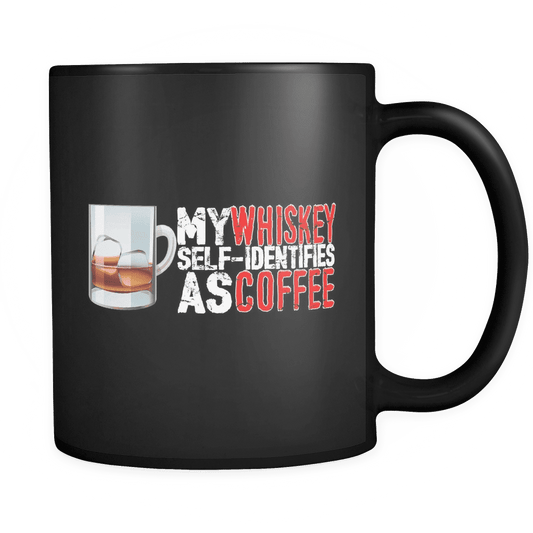 Whiskey Identifies as Coffee Mug BLACK