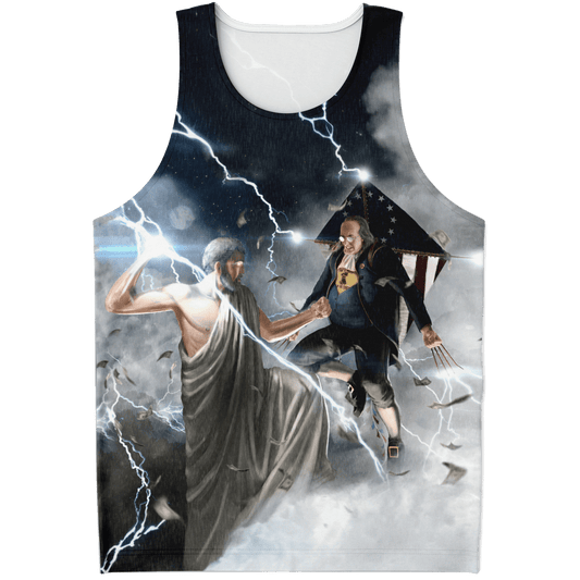 Ben Franklin vs. Zeus - All Over Print Tank