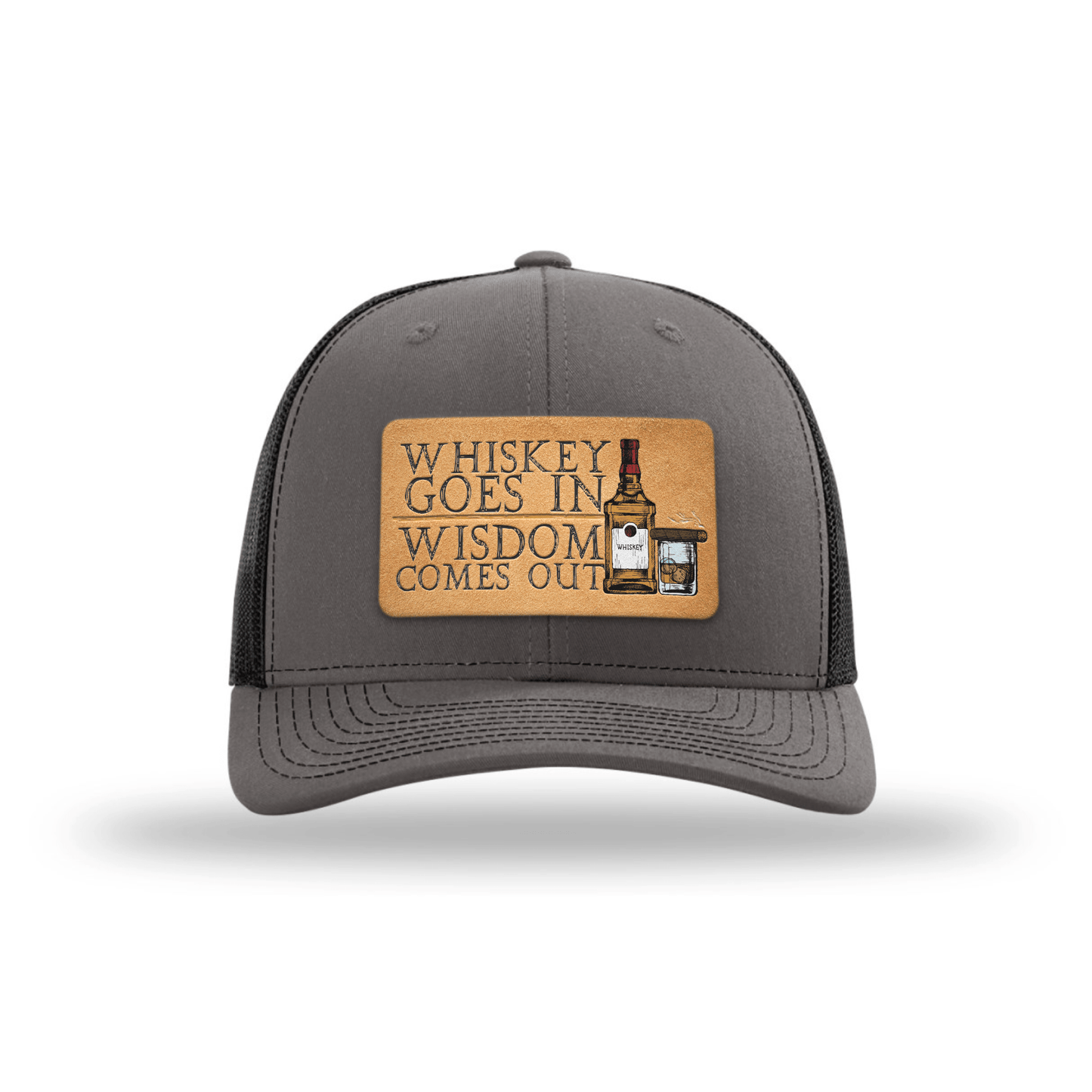 Whiskey Goes In Snapback Trucker