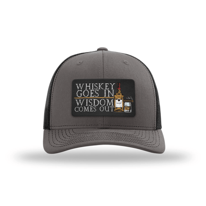 Whiskey Goes In Snapback Trucker