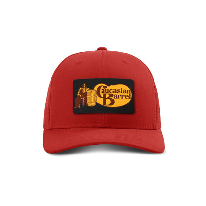 Caucasian Barrel Patch Trucker Hat