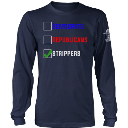 Democrats Republicans Strippers Long Sleeve