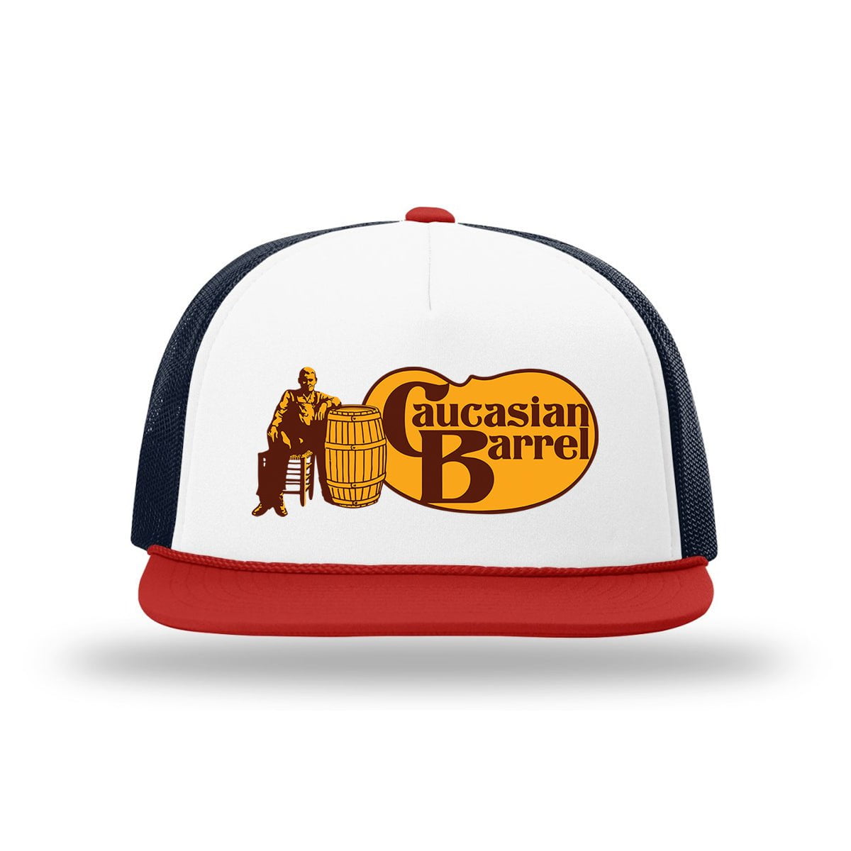 Caucasian Barrel Foam Trucker Hat