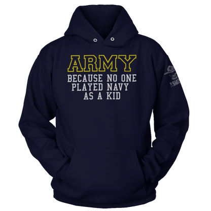 No One Played Navy Hoodie