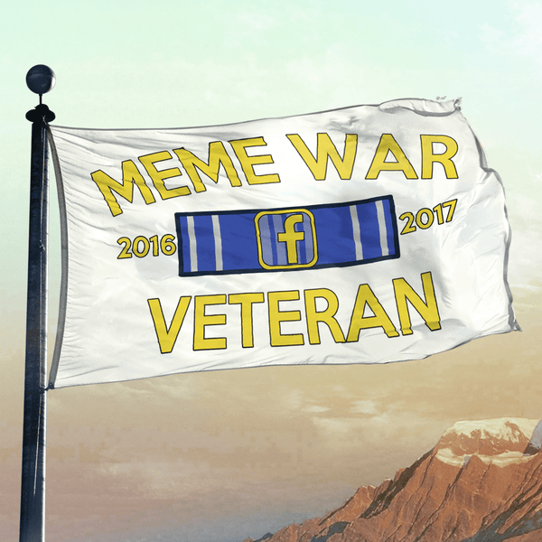 Meme War Veteran Flag WHITE