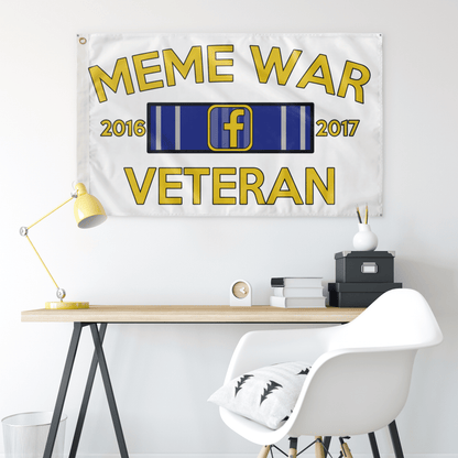 Meme War Veteran Flag WHITE