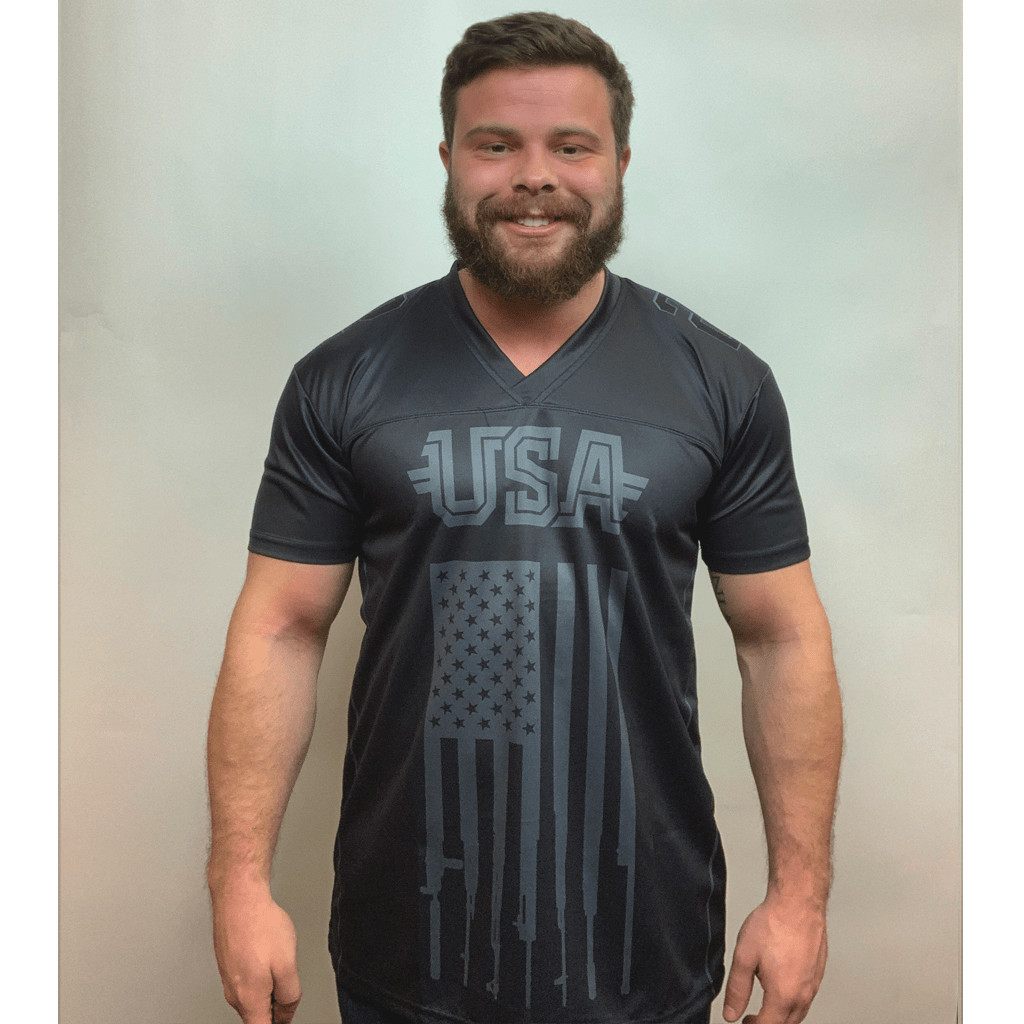 Team USA 2nd Amendment Football Jersey Blackout Edition