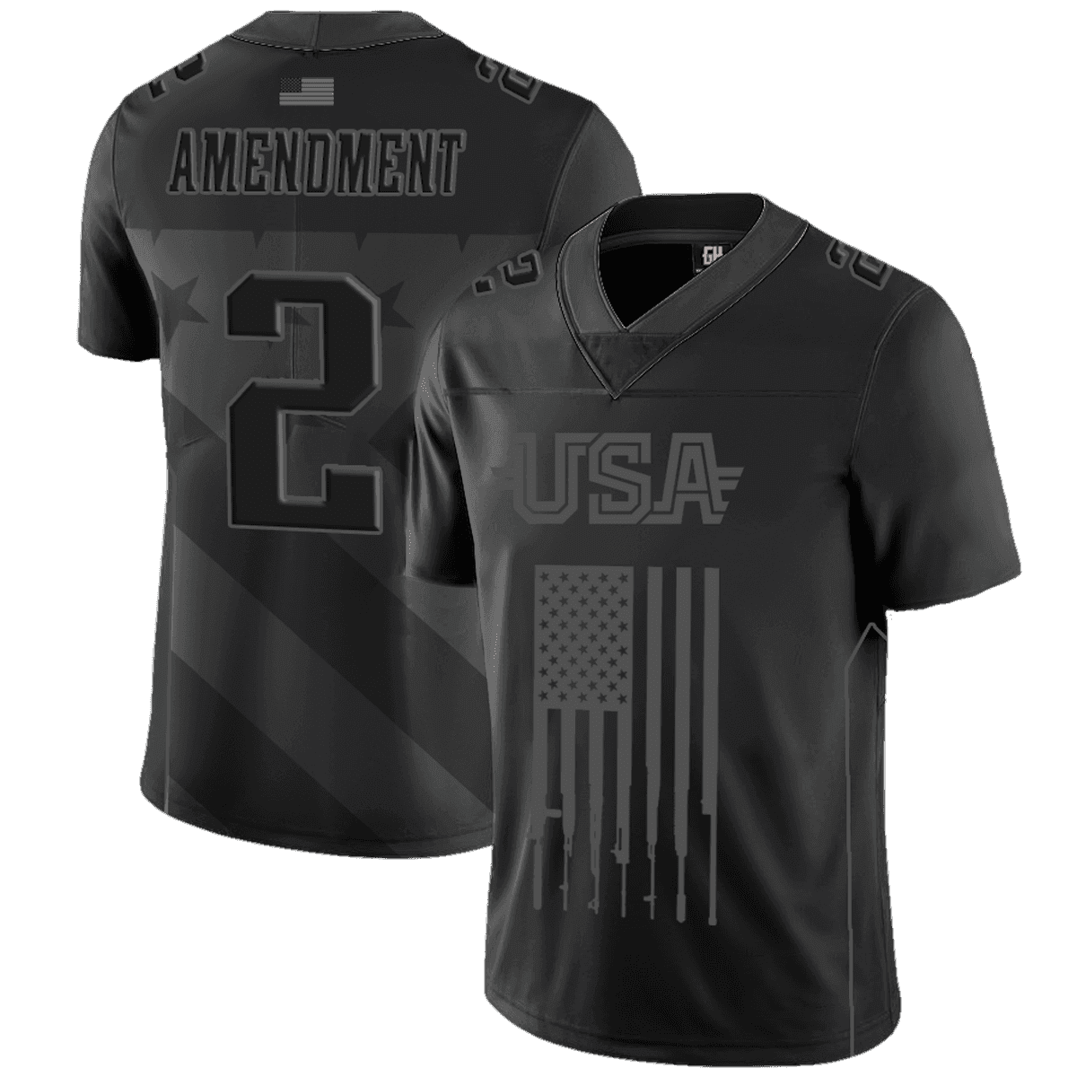 Team USA 2nd Amendment Football Jersey Blackout Edition