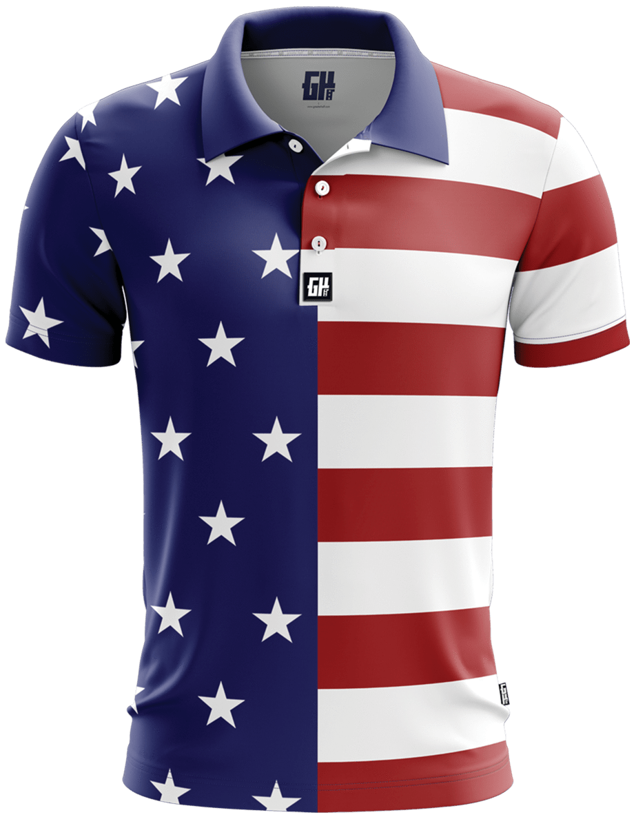 USA Flag Golf Polo