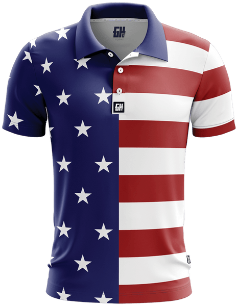 USA Flag Golf Polo