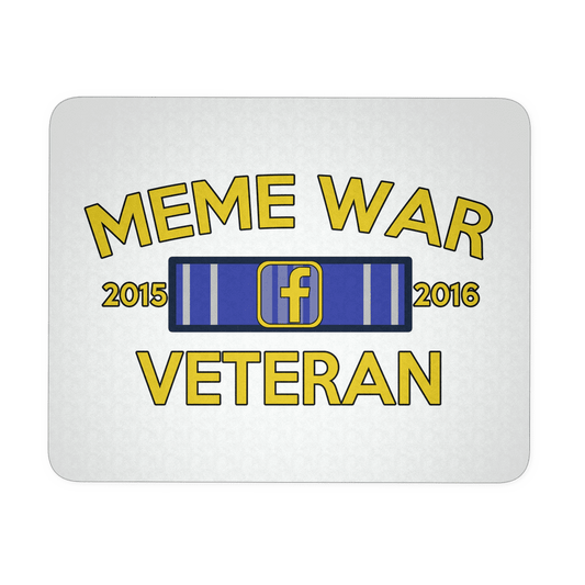 Meme War Veteran Mouse Pad WHITE