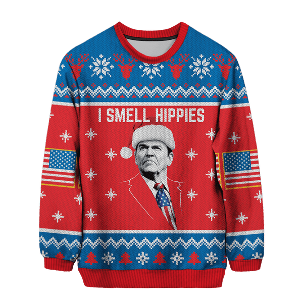 I Smell Hippies Christmas Sweater