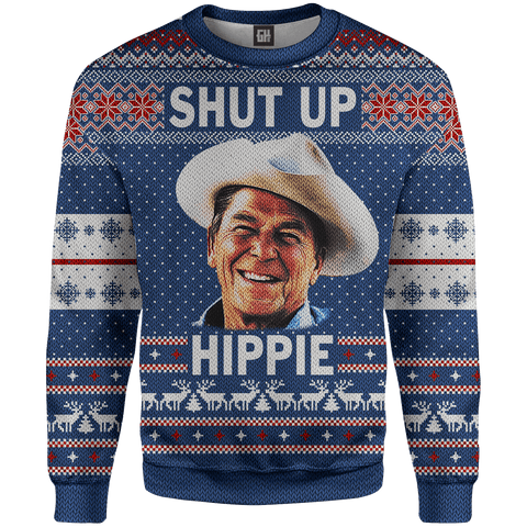 Shut Up Hippie Christmas Sweater