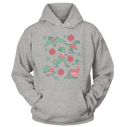 Dinos In Christmas Sweaters (Ladies)